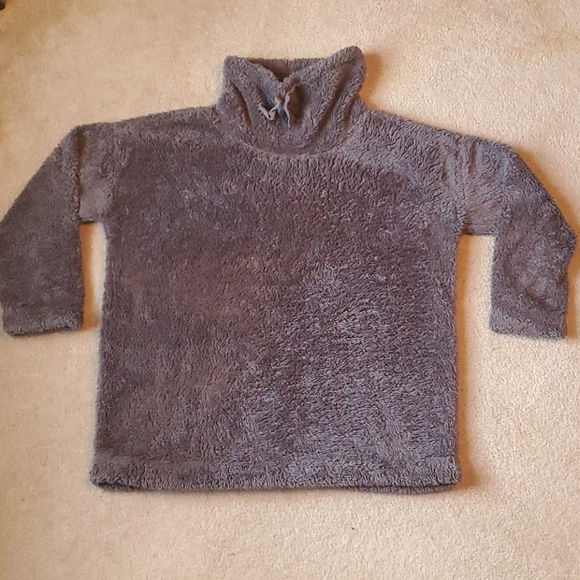 Old Navy gray sherpa pullover size Large *cozy warm* - Picture 5 of 8